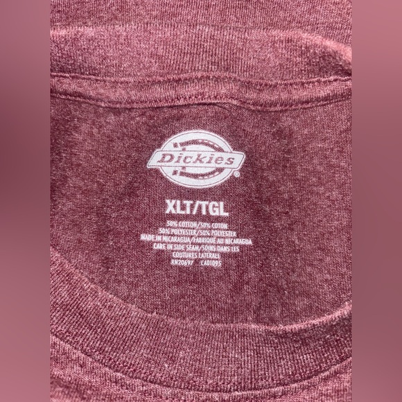 Dickies maroon pocket tee size XLT - Picture 2 of 3